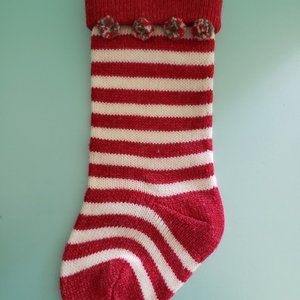 Cute red, white and green Christmas stocking